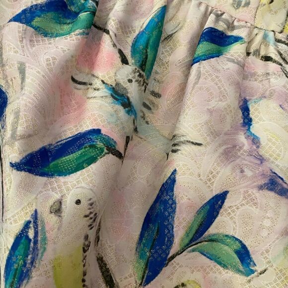 Leifsdottir Anthropologie 6 Bird Print Peplum Blouse - Picture 2 of 12